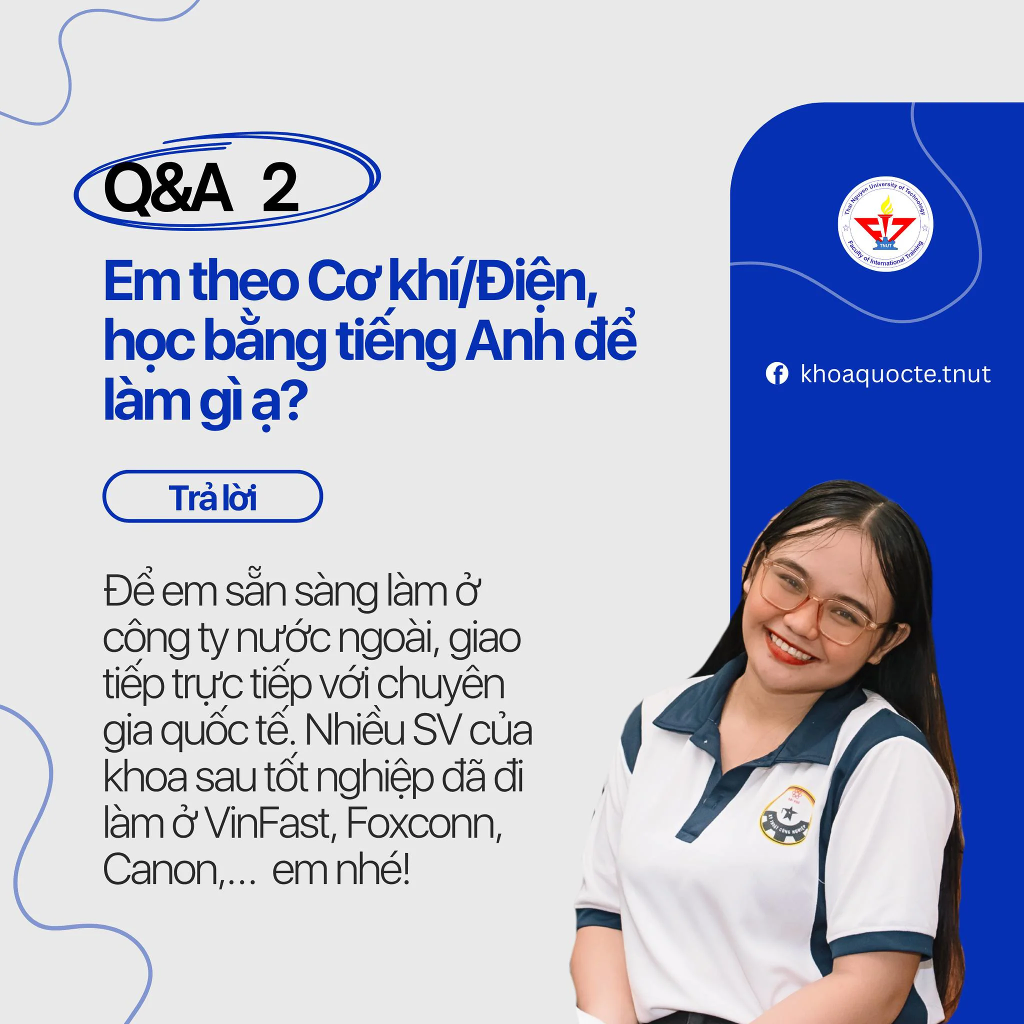 Em theo Cơ khí/Điện học bằng tiếng Anh để làm gì?